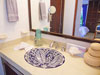Handpainted sink in the guest bathroom.